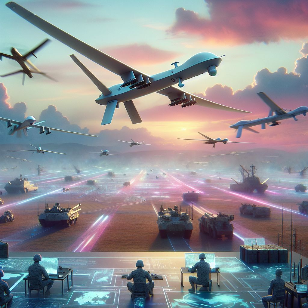 Image Showing Modern Warfare using Drones Modern Techs for Warfare