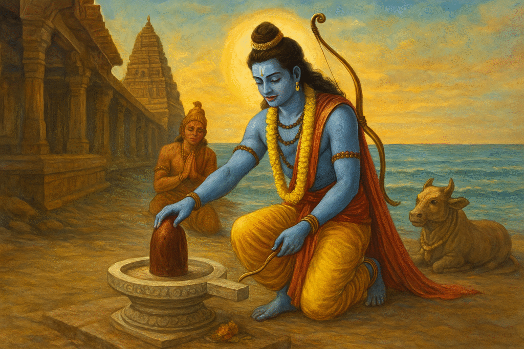 Lord Rama Establishing Rameshwaram Jyotirlinga