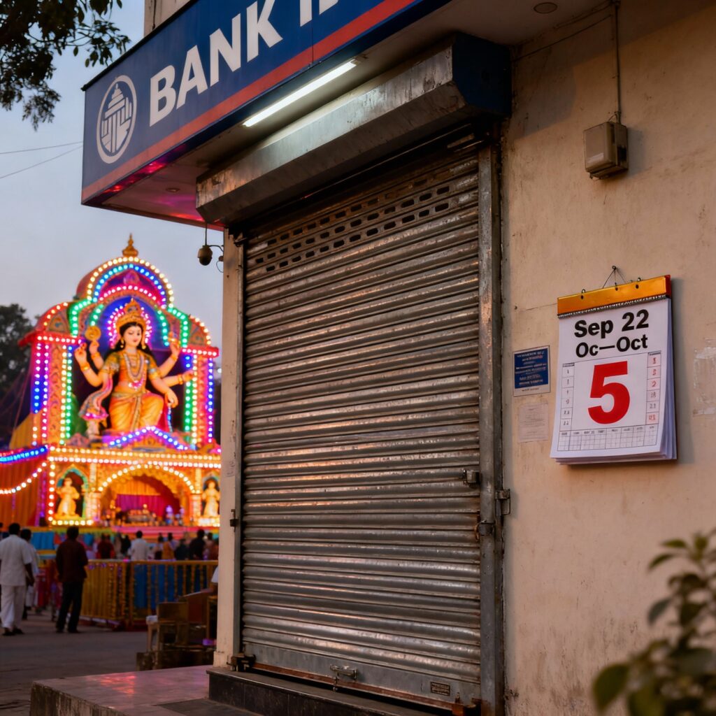 Bank close in Durga Puja
